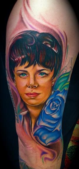 Mike Demasi - Mother portrait tattoo Detroit motor city expo